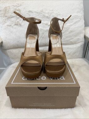 Dolce Vita Bronze Ankle-Strap Platform Heels
